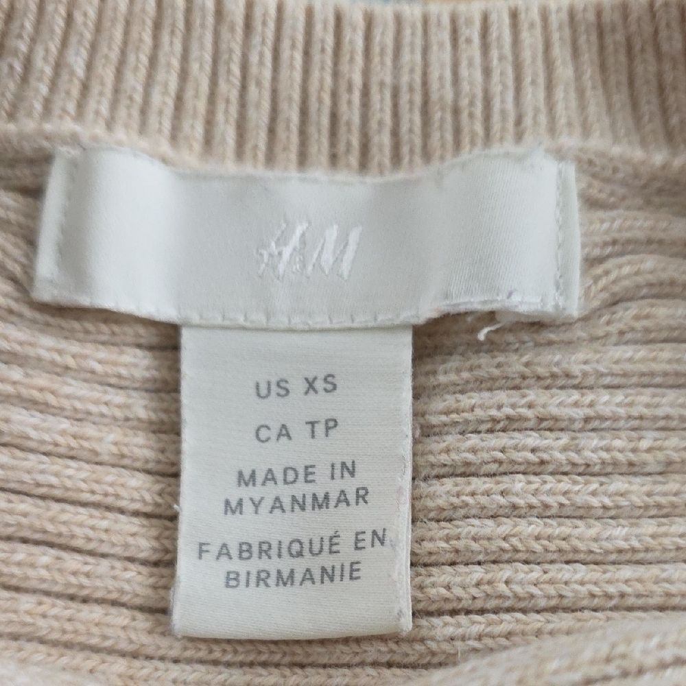H&M Beige Ribbed Knit Top - Picture 2 of 4